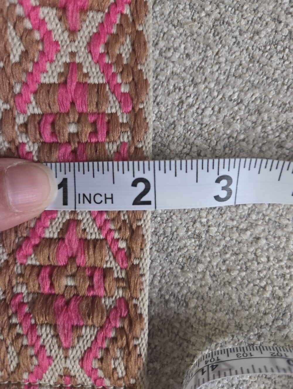 ​Unbranded Pair of Universal Crossbody Purse Straps Woven Aztec & Pink Stripe - Picture 5 of 7